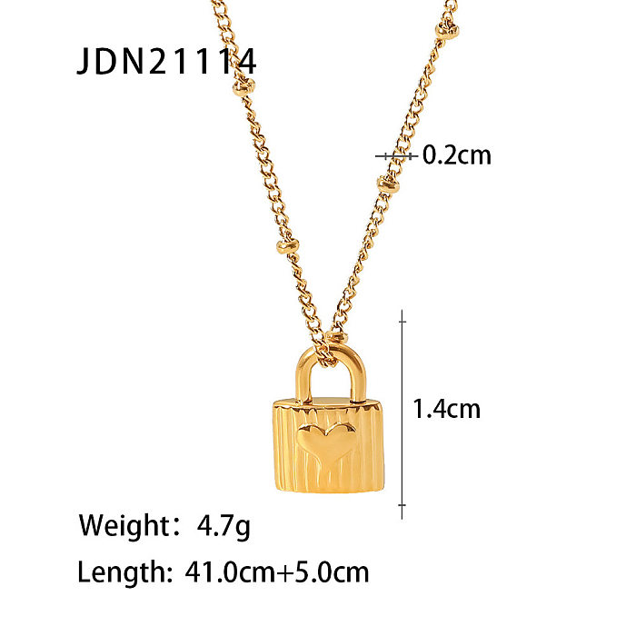 Fashion Lock Stainless Steel Necklace Gold Plated Stainless Steel Necklaces
