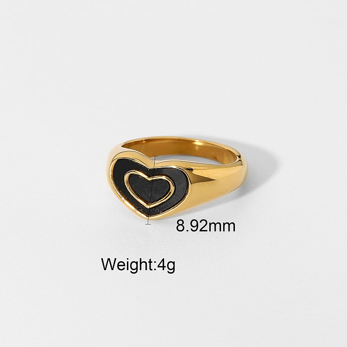 fashion stainless steel heart ring