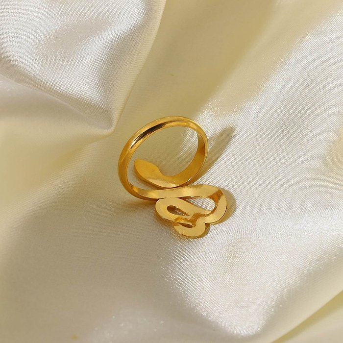 European and American same ring 18K stainless steel ring fashion snakeshaped open ring fashion ring jewelry