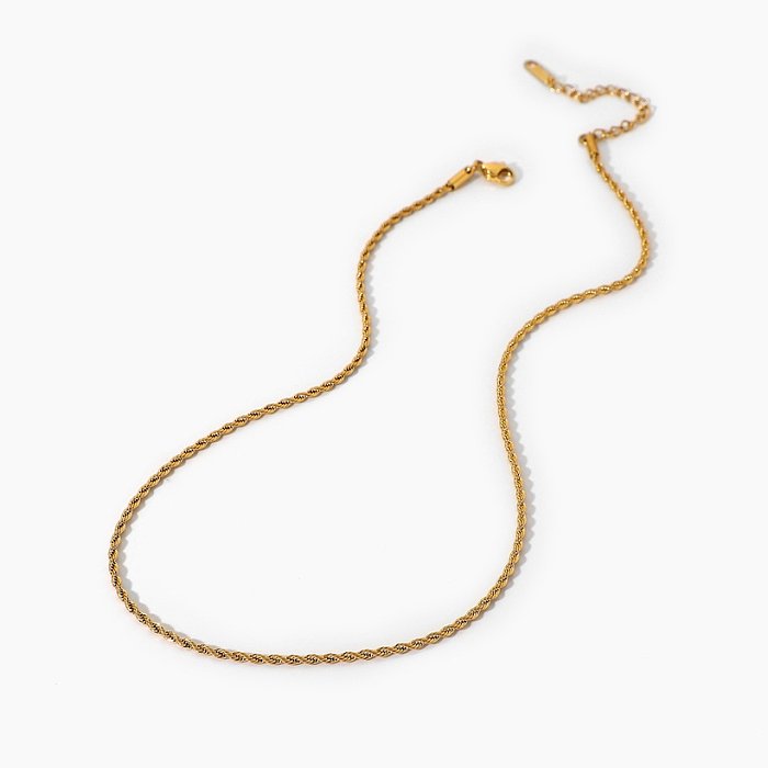 18K goldplated stainless steel necklace jewelry gold fine chain necklace