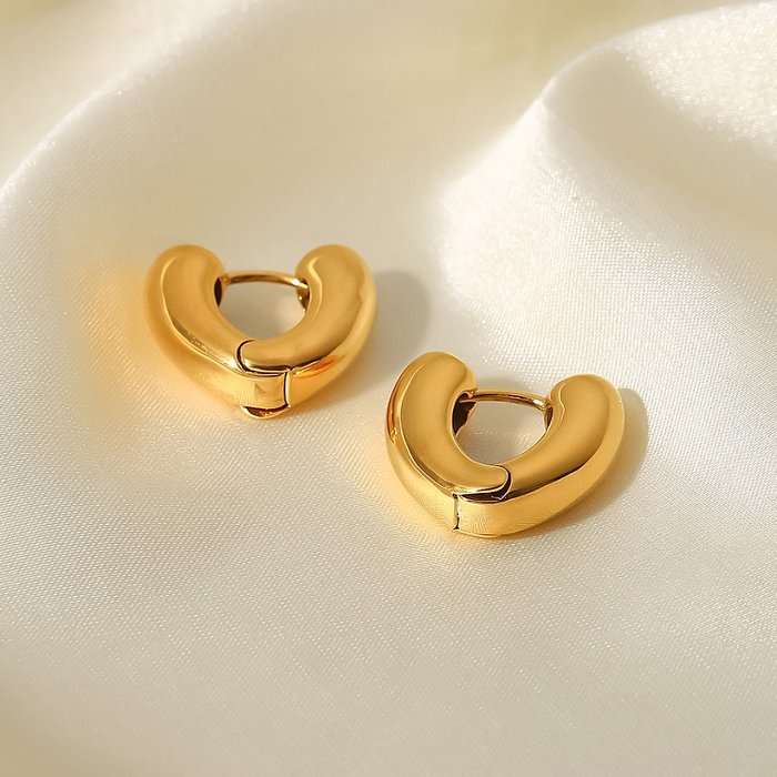 Fashion V Shape Stainless Steel Earrings Gold Plated Stainless Steel Earrings