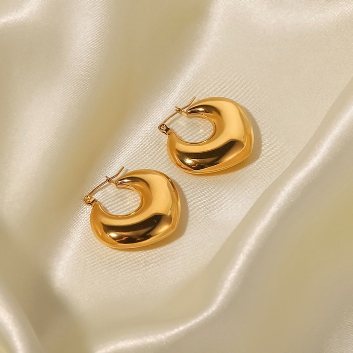 Simple Style Geometric Stainless Steel Earrings Gold Plated Stainless Steel Earrings
