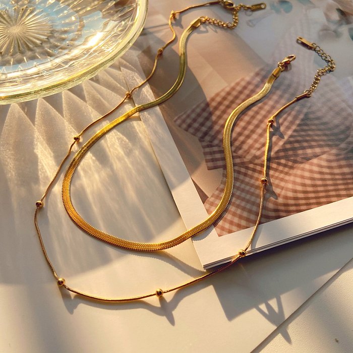 collier de collier en acier inoxydable empilable de mode bijoux en gros