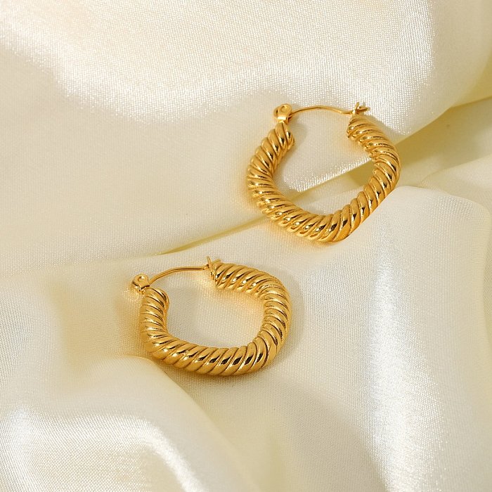wholesale jewelry geometric winding Cshaped stainless steel earrings jewelry