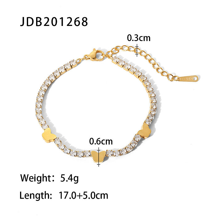 Fashion Geometric Stainless Steel Bracelets Inlay Zircon Stainless Steel Bracelets