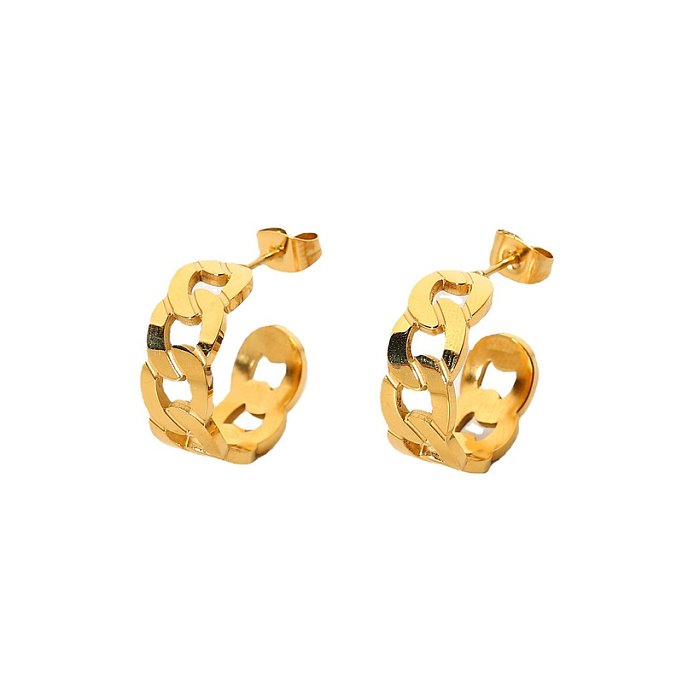 wholesale jewelry stainless steel hollow twisted earrings jewelry