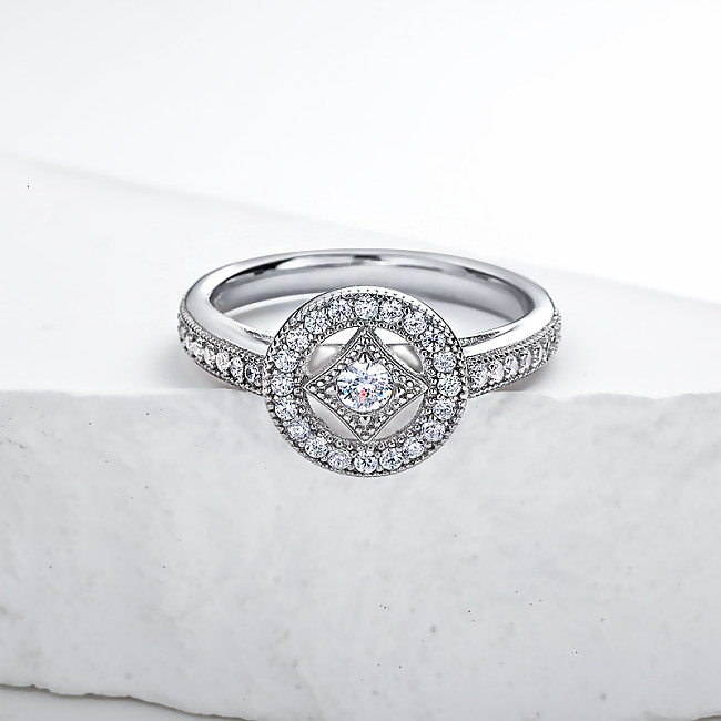 anéis de noivado de prata esterlina aliança de casamento de prata para mulheres anéis de casamento de prata para mulheres