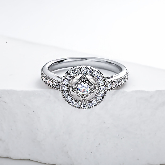 anéis de noivado de prata esterlina aliança de casamento de prata para mulheres anéis de casamento de prata para mulheres