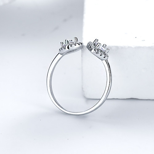 Pendientes de moissanita de corte princesa, anillos sencillos de plata de ley para mujer, anillos de compromiso para mujer, diamantes reales