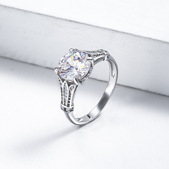 Melhores anéis de noivado de prata anel de proposta de casamento personalizado anéis de prata esterlina para mulheres