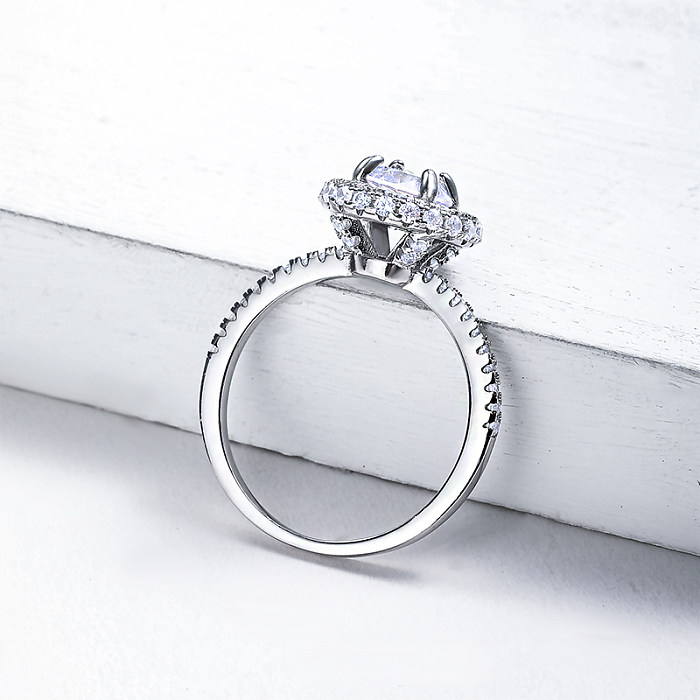 Anéis Solitários de Prata 925 para Mulheres 1 Carat Diamante Moissanite