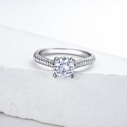 anéis de noivado moissanite baguete corte diamante anel de noivado moissanite simples anéis de noivado moissanite prata esterlina