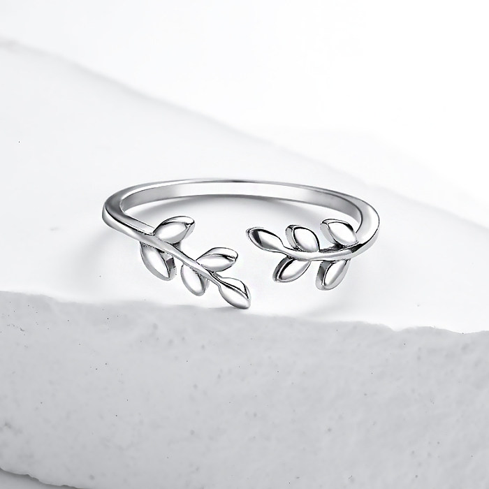 sterling silver leaf shape rings sterling silver promise rings silver wedding rings for women