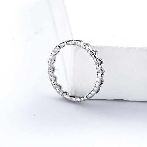 Anillos de compromiso de corte polyheart, anillos simples de plata de ley para mujer, anillos de plata de ley 925 para mujer