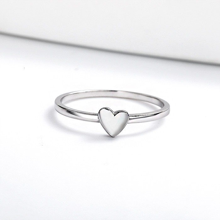 925 Sterling Silver Heart Rings for Women