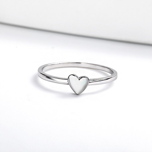 Anéis de coração de prata esterlina 925 para mulheres
