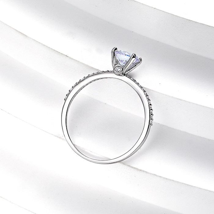Anel de diamante de 1 quilates personalizado Moissanite 925 anel de prata
