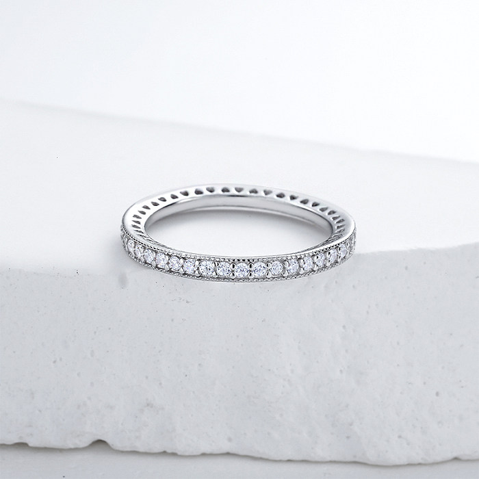 Anillo de bodas ruso de plata de ley 925 para ella, venta al por mayor, anillos de compromiso 925 para mujeres, diamantes reales