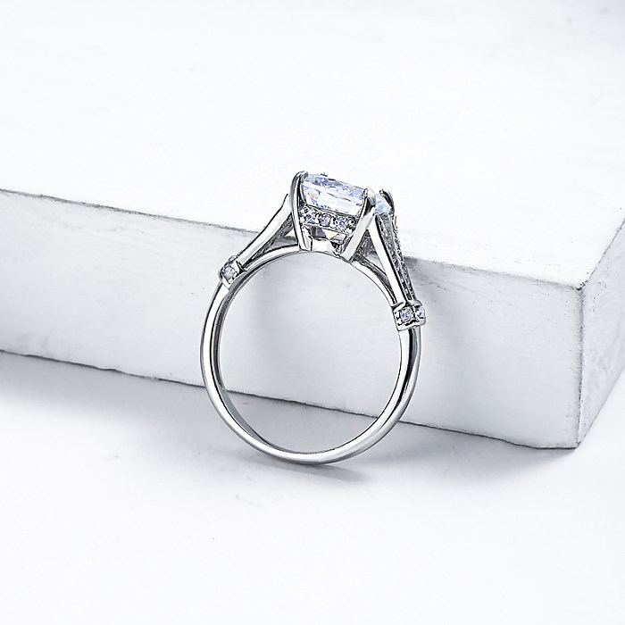 beste silberne Verlobungsringe benutzerdefinierter Hochzeitsvorschlagsring Sterlingsilberringe für Frauen