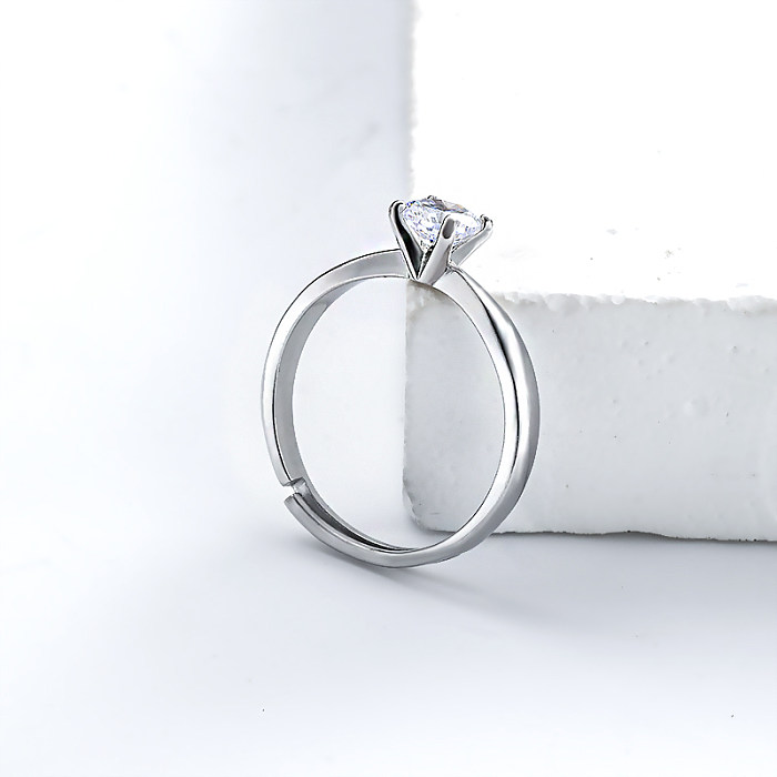 Anéis de zircônia cúbica de prata esterlina 925 anéis de prata esterlina para mulheres anéis de pedras preciosas de prata esterlina