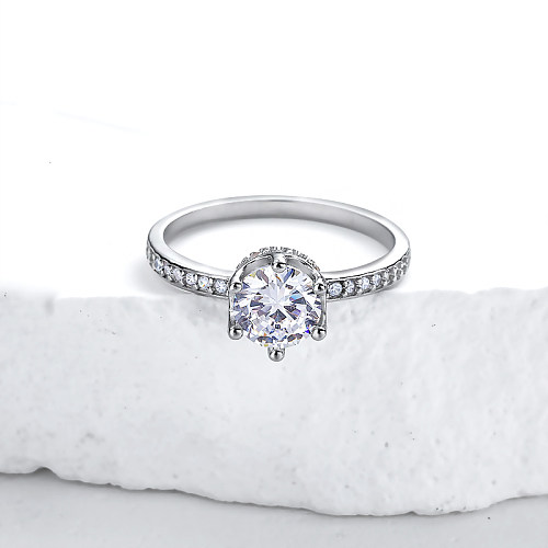 Venta al por mayor de anillos de compromiso y alianzas de boda de plata esterlina para mujeres anillos de compromiso y alianzas para mujeres