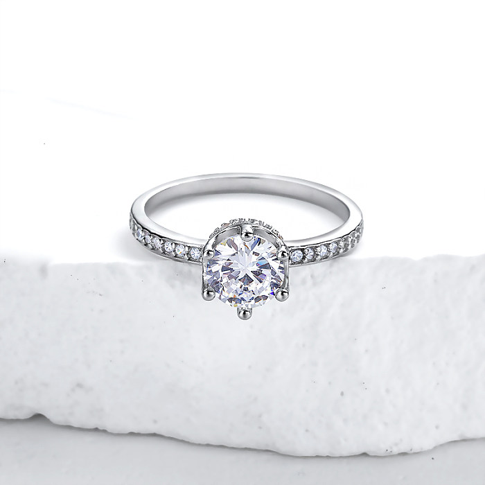 Venta al por mayor de anillos de compromiso y alianzas de boda de plata esterlina para mujeres anillos de compromiso y alianzas para mujeres