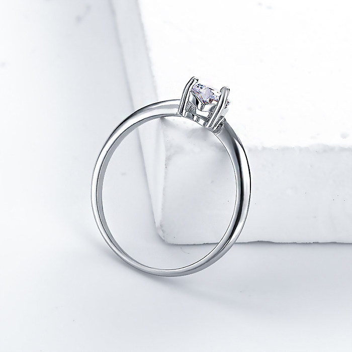 billige silberne Verlobungsringe und Band für Frauen Diamant-Verlobungsringe für Frauen