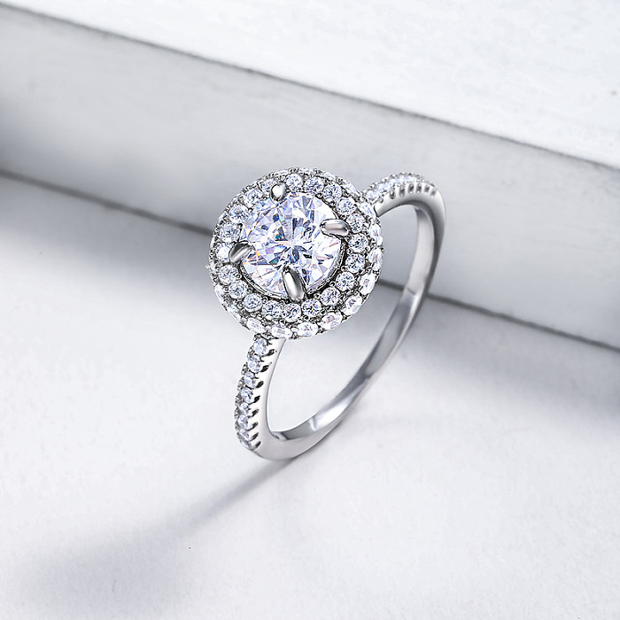 Anéis Solitários de Prata 925 para Mulheres 1 Carat Diamante Moissanite