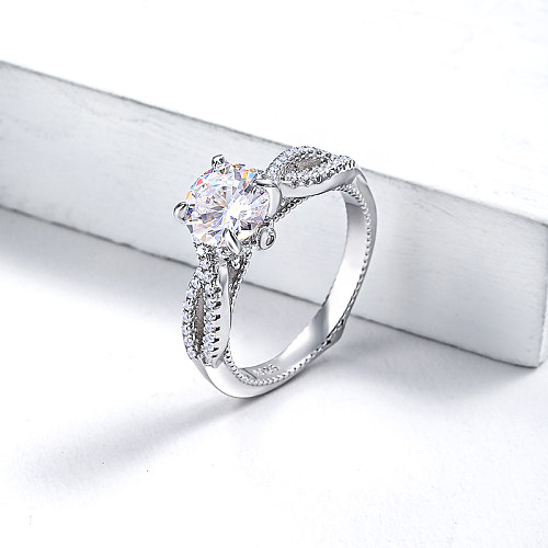 Anel moissanite a granel 925 anéis de casamento de prata esterlina para mulheres atacado jóias de prata esterlina