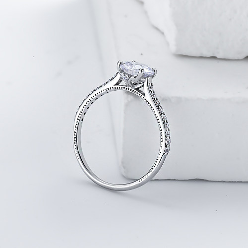 anéis de noivado solitário moissanite anel de noivado redondo moissanite anéis de noivado de diamante moissanite