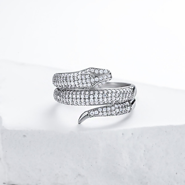 Anillos serpentinos de diamantes de plata de ley 925 para mujer, venta al por mayor, proveedor de anillos de plata de ley 925