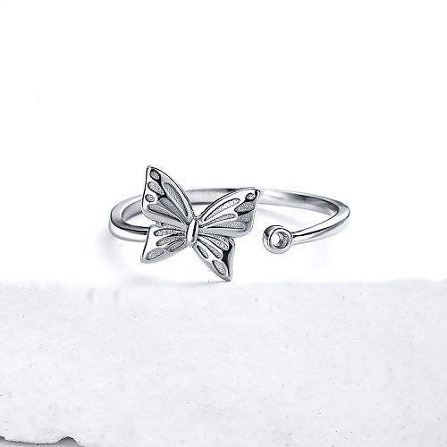 Anel borboleta simples anéis de prata esterlina para mulheres anéis de noivado para mulheres sem diamantes anéis de prata esterlina noivado feminino
