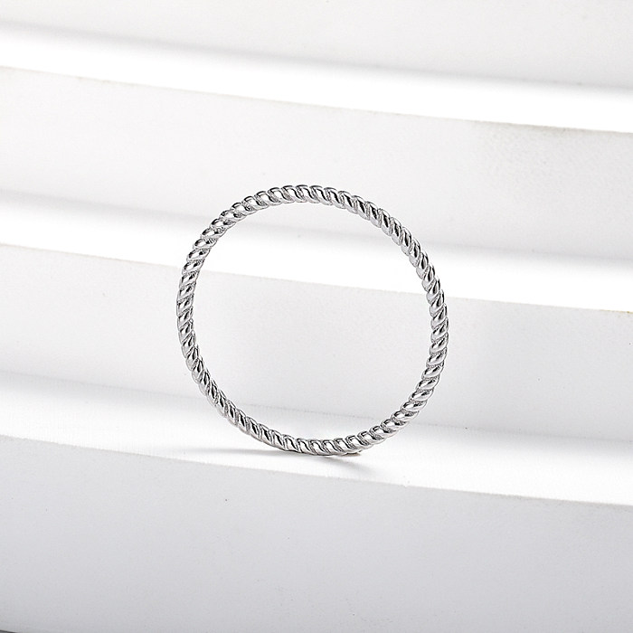 Anéis femininos simples de prata 925