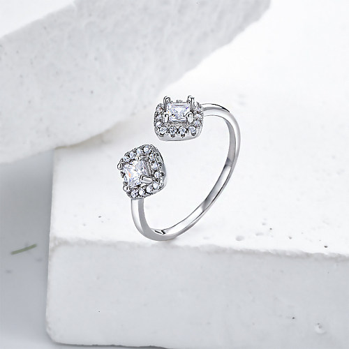 boucles d'oreilles moissanite taille princesse bagues simples en argent sterling pour femmes bagues de fiançailles pour femmes vrais diamants