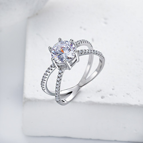 anéis de noivado redondos duplos anéis de noivado de pêra moissanite anel de noivado corte princesa moissanite