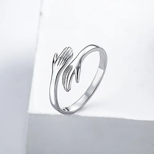 custom hug sterling silver hand rings for women sterling silver rings for women