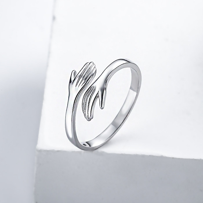 custom hug sterling silver hand rings for women sterling silver rings for women