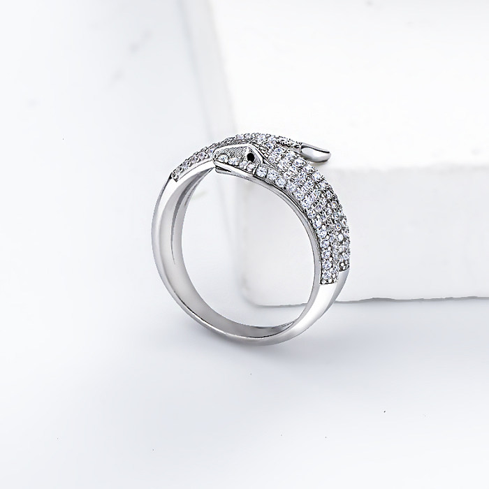 Anéis de serpentina de diamante de prata esterlina 925 para mulheres atacado fornecedor de anéis de prata esterlina 925