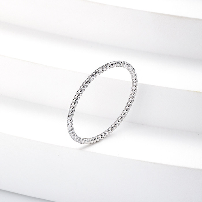 Simple 925 Silver Band Rings for Women