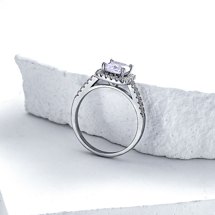 Atacado anel de diamante de noivado de 1 quilates para mulheres anéis de noivado e alianças de casamento para mulheres