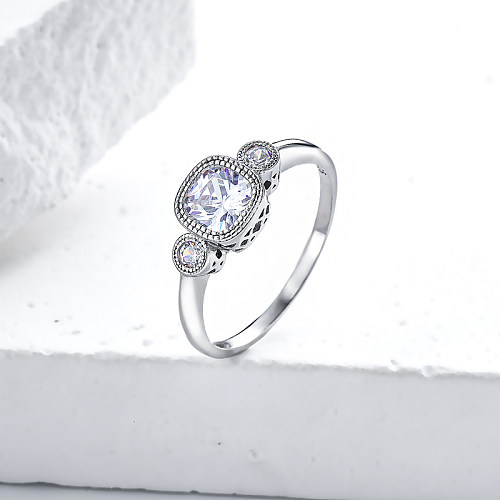 Anéis de noivado moissanite personalizados Anel de noivado de três pedras de noivado moissanite para mulheres