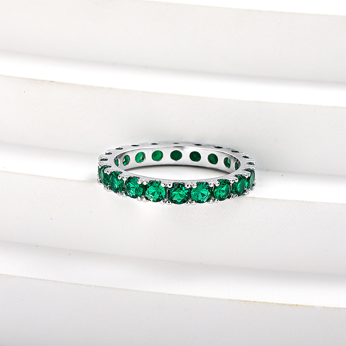 Vintage 925 Silver Emerald Ring for Women