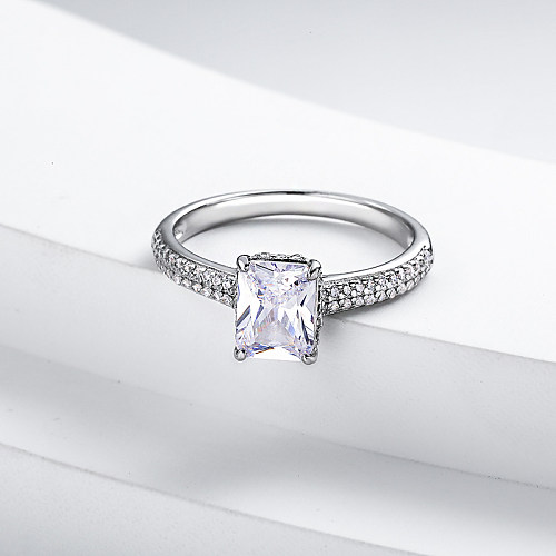 Engagement Wedding 925 Silver Baguette Diamond for Women