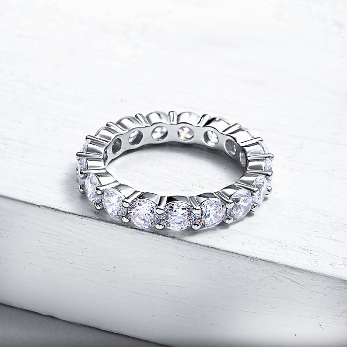 Moissanite Diamant-Verlobungs-Hochzeits-Ewigkeits-Band-Ring