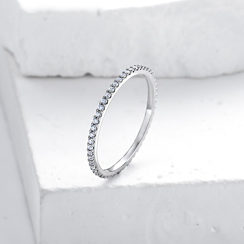 Anéis delicados de prata esterlina 925 para mulheres atacado 925 anéis de noivado redondos para mulheres