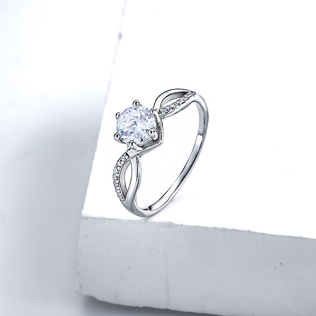 Anéis de prata esterlina personalizados para fabricante de mulheres e anéis de noivado moissanite acessíveis