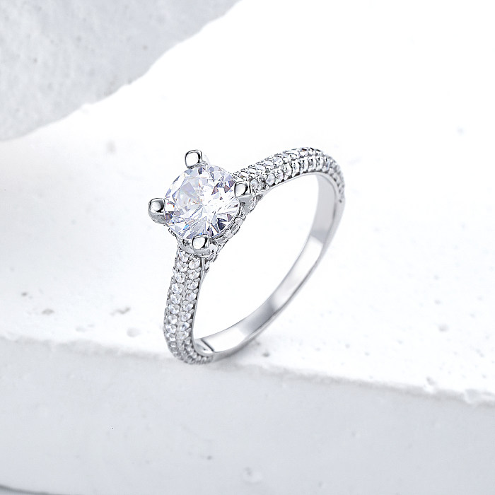 moissanite baguette anillos de compromiso de corte de diamante anillo de compromiso de moissanite simple anillos de compromiso de moissanite de plata esterlina