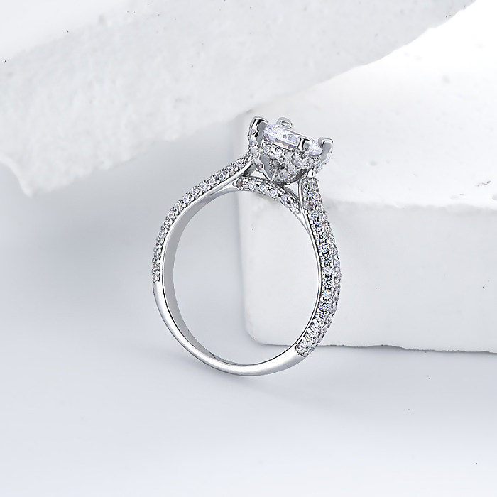moissanite baguette anillos de compromiso de corte de diamante anillo de compromiso de moissanite simple anillos de compromiso de moissanite de plata esterlina