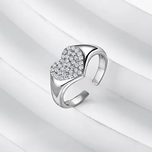 Fine Jewelry Ring Women Heart Ring 925 Silver Moissanite