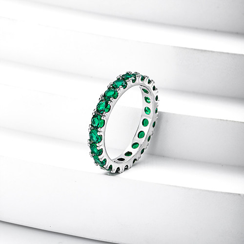 Vintage 925 Silber Smaragd Ring für Damen